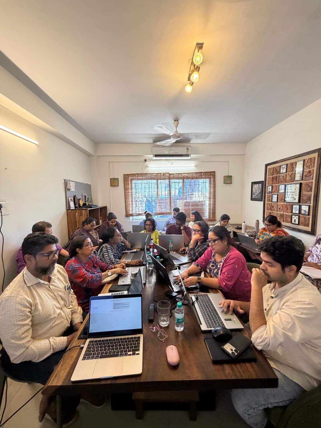 Participants working on their laptops